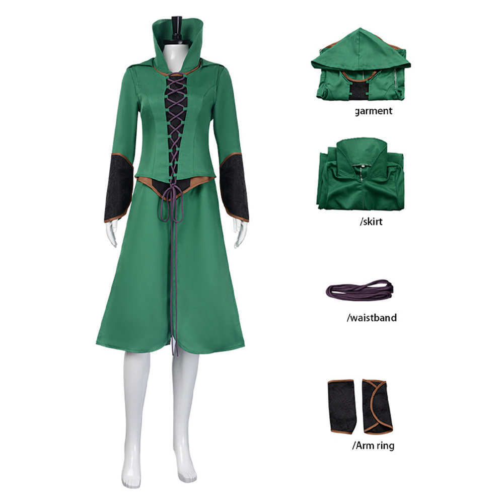 The Lord of the Rings Galadriel Green Coat Outfits Halloween Carnival Cosplay Costume