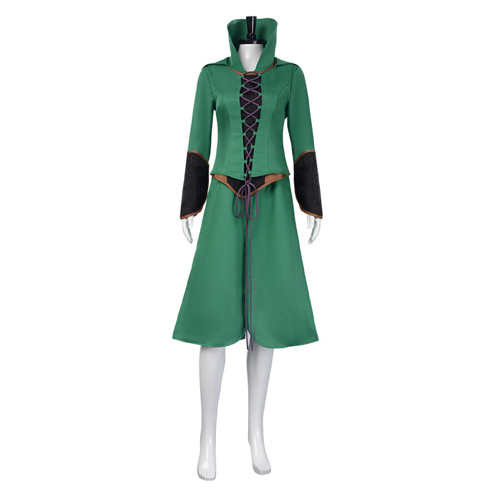 The Lord of the Rings Galadriel Green Coat Outfits Halloween Carnival Cosplay Costume