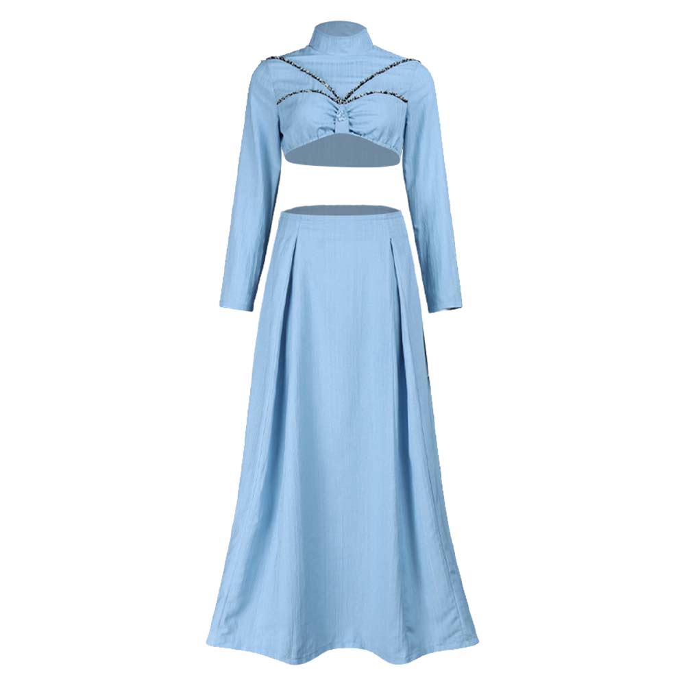 Padmé Amidala Women Blue Top Dress Set Halloween Carnival Party Cosplay Costume