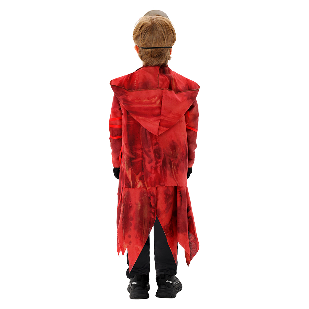 Dead by Daylight Ghost Face Kids Children Red Coat Mask Set Halloween Carnival Party Cosplay Costume
