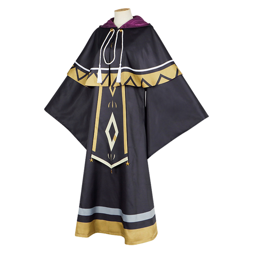 Secrets of The Silent Witch Monica Everett Black Robe Cloak Halloween Carnival Party Cosplay Costume