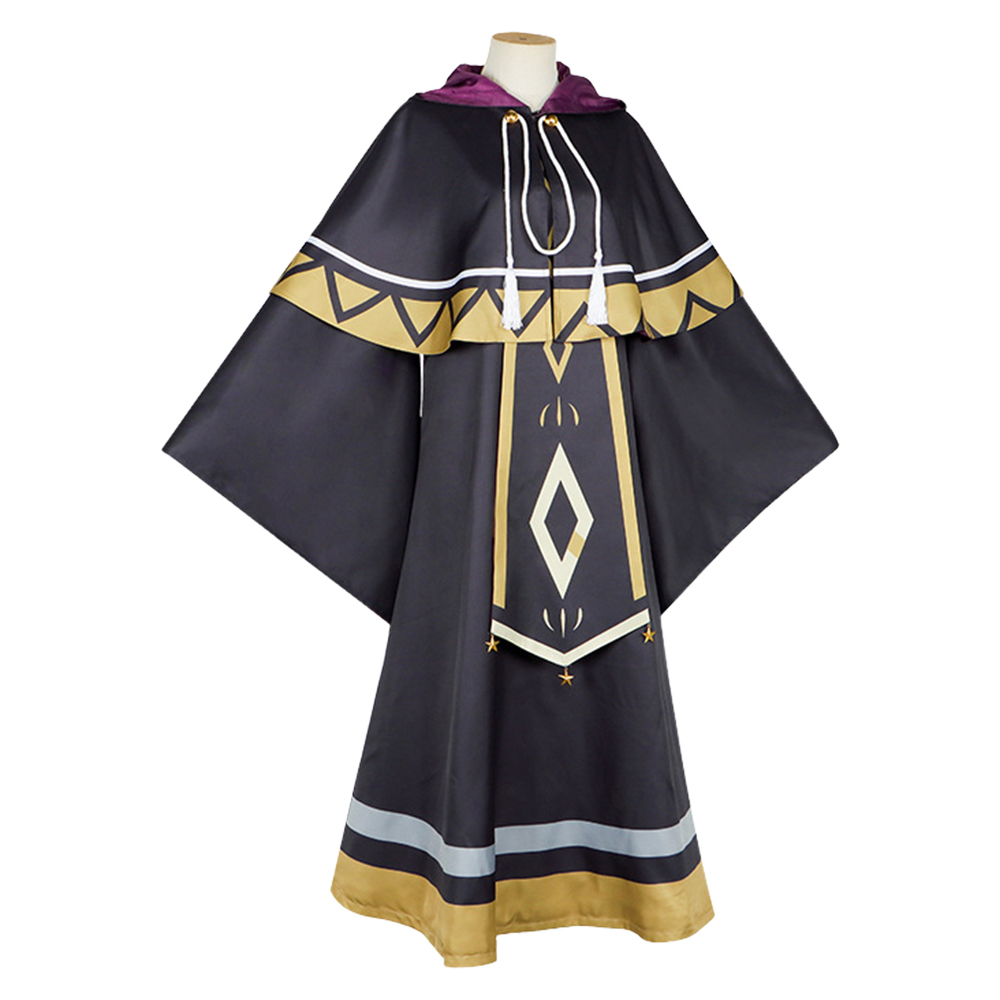 Secrets of The Silent Witch Monica Everett Black Robe Cloak Halloween Carnival Party Cosplay Costume
