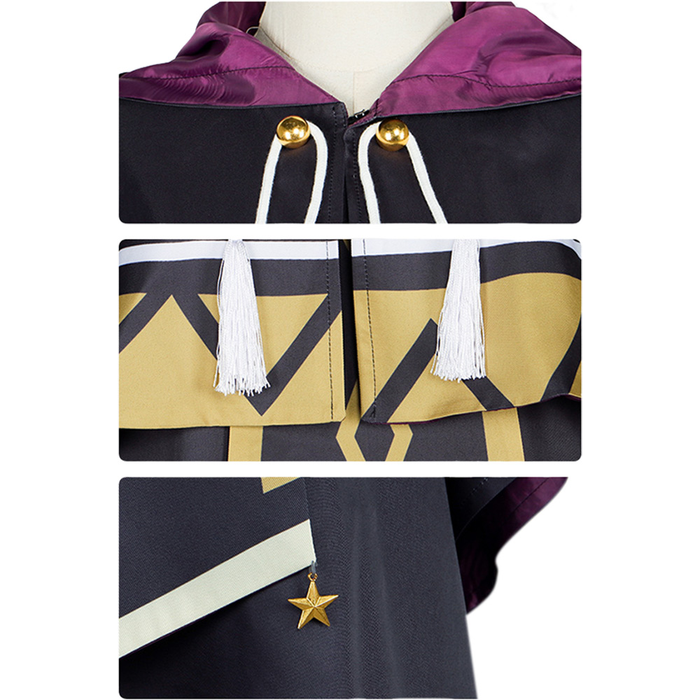 Secrets of The Silent Witch Monica Everett Black Robe Cloak Halloween Carnival Party Cosplay Costume