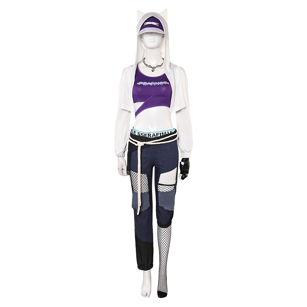 Overwatch Ashe LE SSERAFIM Women Purple Hoodie Pants Set Outfits Halloween Carnival Cosplay Costume