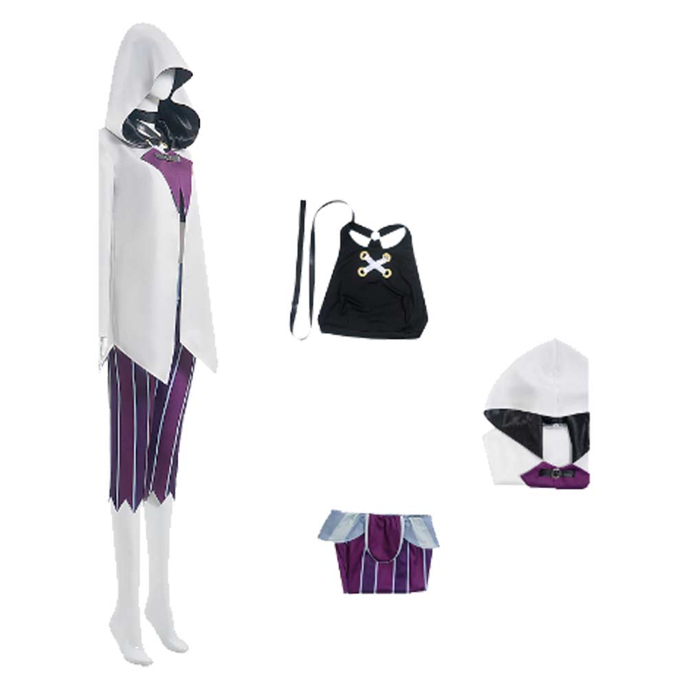 Arcane: League of Legends Season 2 Jinx White Cloak Set Halloween Carnival Party Cosplay