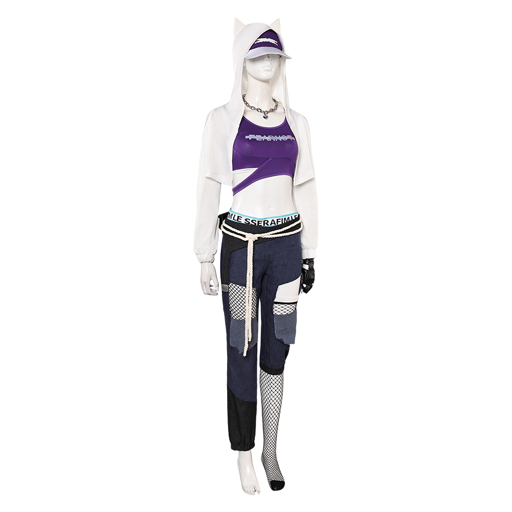 Overwatch Ashe LE SSERAFIM Women Purple Hoodie Pants Set Outfits Halloween Carnival Cosplay Costume