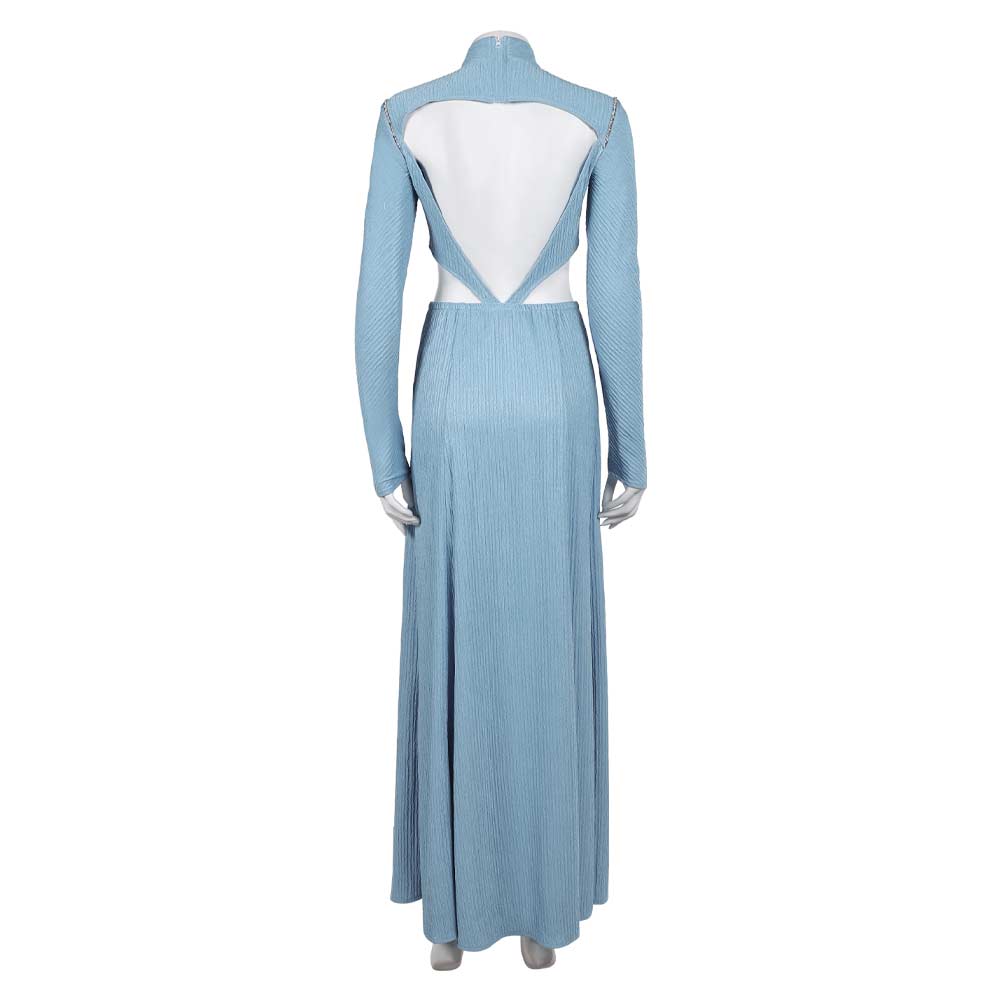 Attack of the Clones Padme Amidala Women Blue Low Back Gown Halloween Carnival Party Cosplay Costume