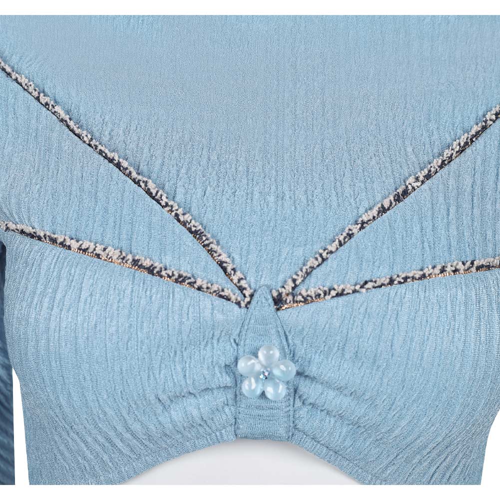 Attack of the Clones Padme Amidala Women Blue Low Back Gown Halloween Carnival Party Cosplay Costume