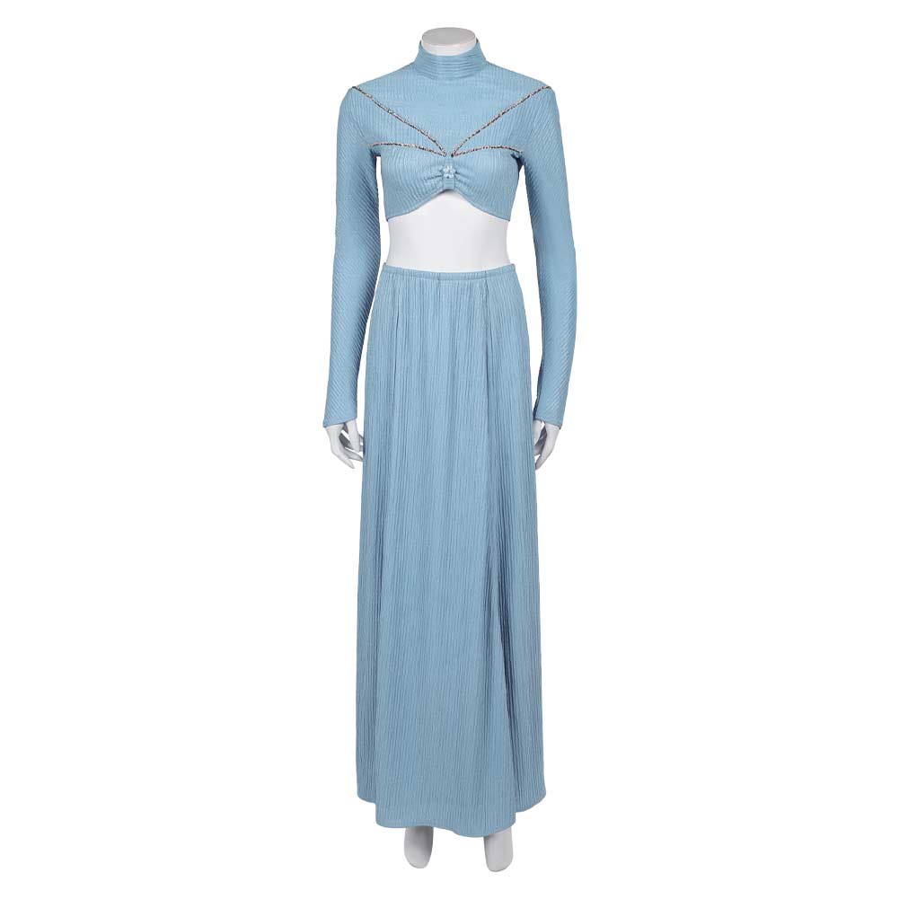 Attack of the Clones Padme Amidala Women Blue Low Back Gown Halloween Carnival Party Cosplay Costume