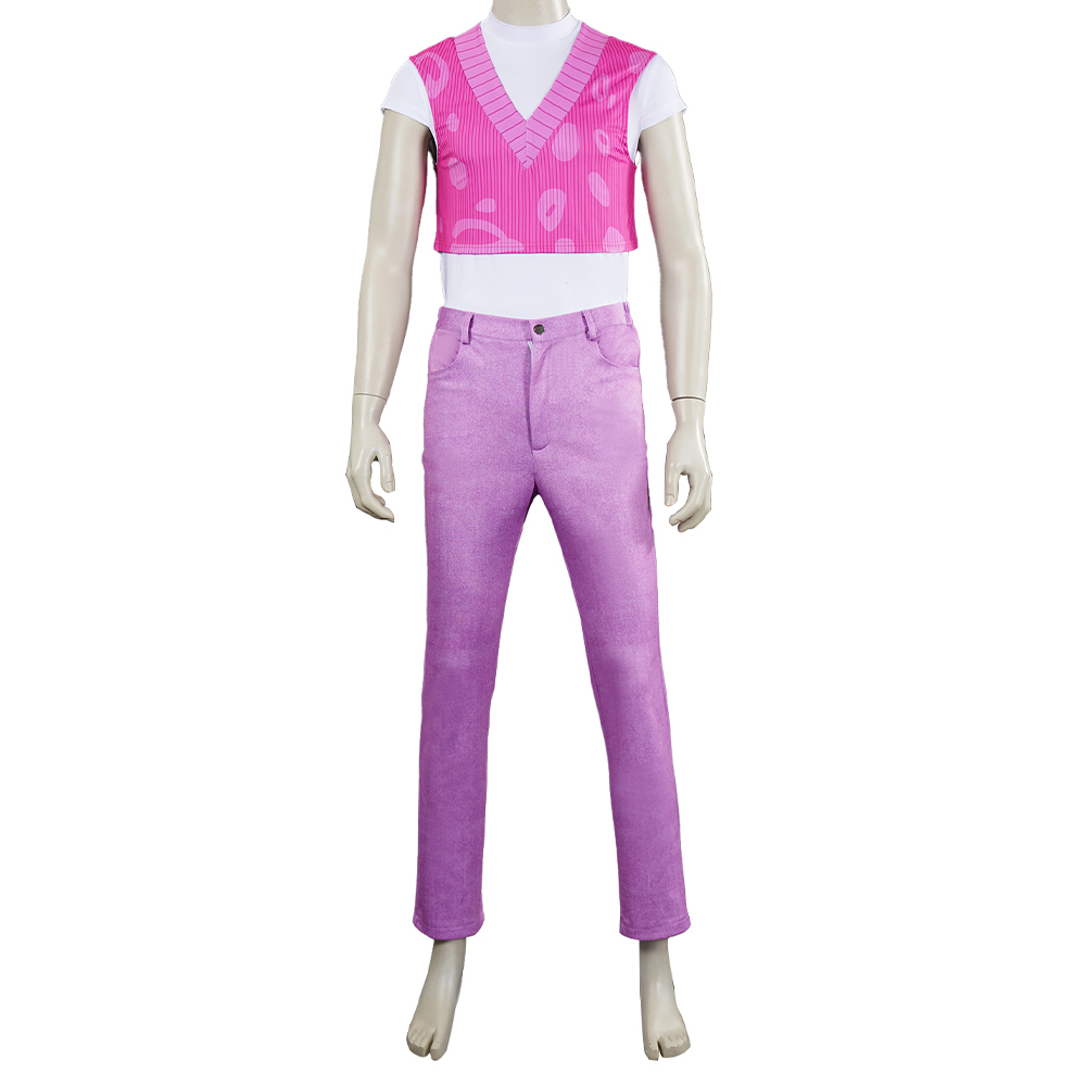 Kpop Demon Hunters Mystery Saja Boys Pink Top Pants Set Halloween Carnival Party Cosplay Costume