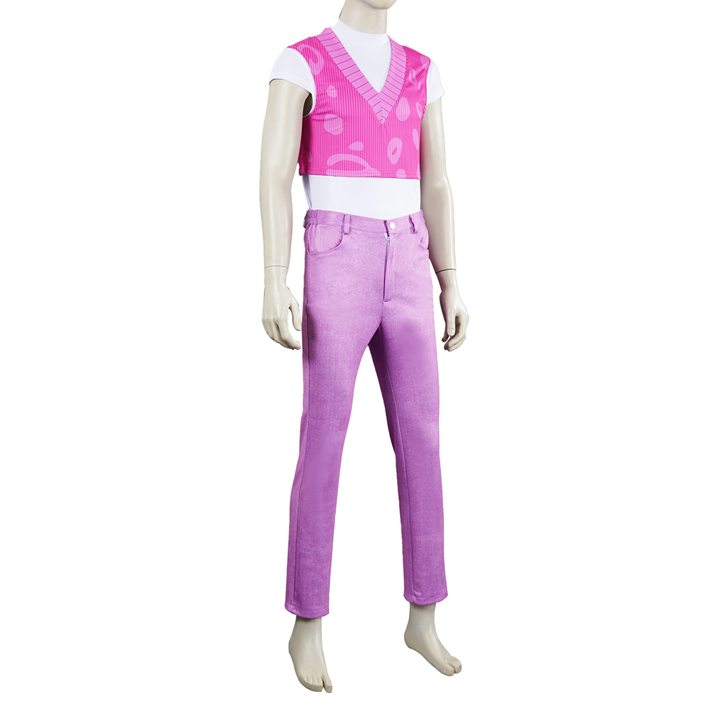 Kpop Demon Hunters Mystery Saja Boys Pink Top Pants Set Halloween Carnival Party Cosplay Costume