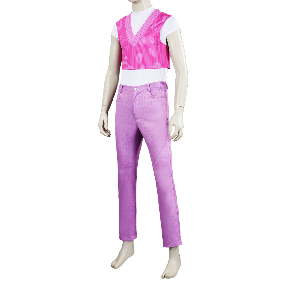 Kpop Demon Hunters Mystery Saja Boys Pink Top Pants Set Halloween Carnival Party Cosplay Costume