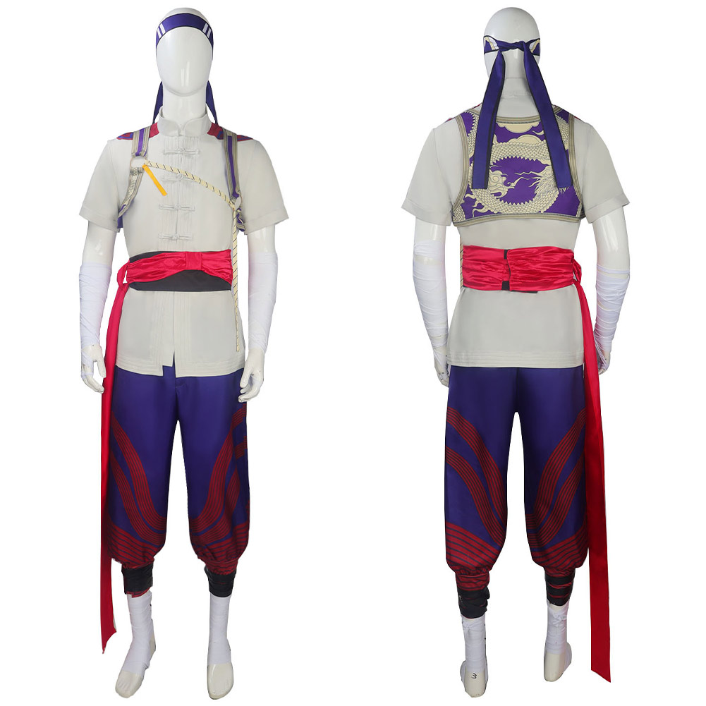 Mortal Kombat Fire God Liu Kang Gray Outfit Halloween Carnival Cosplay Costume