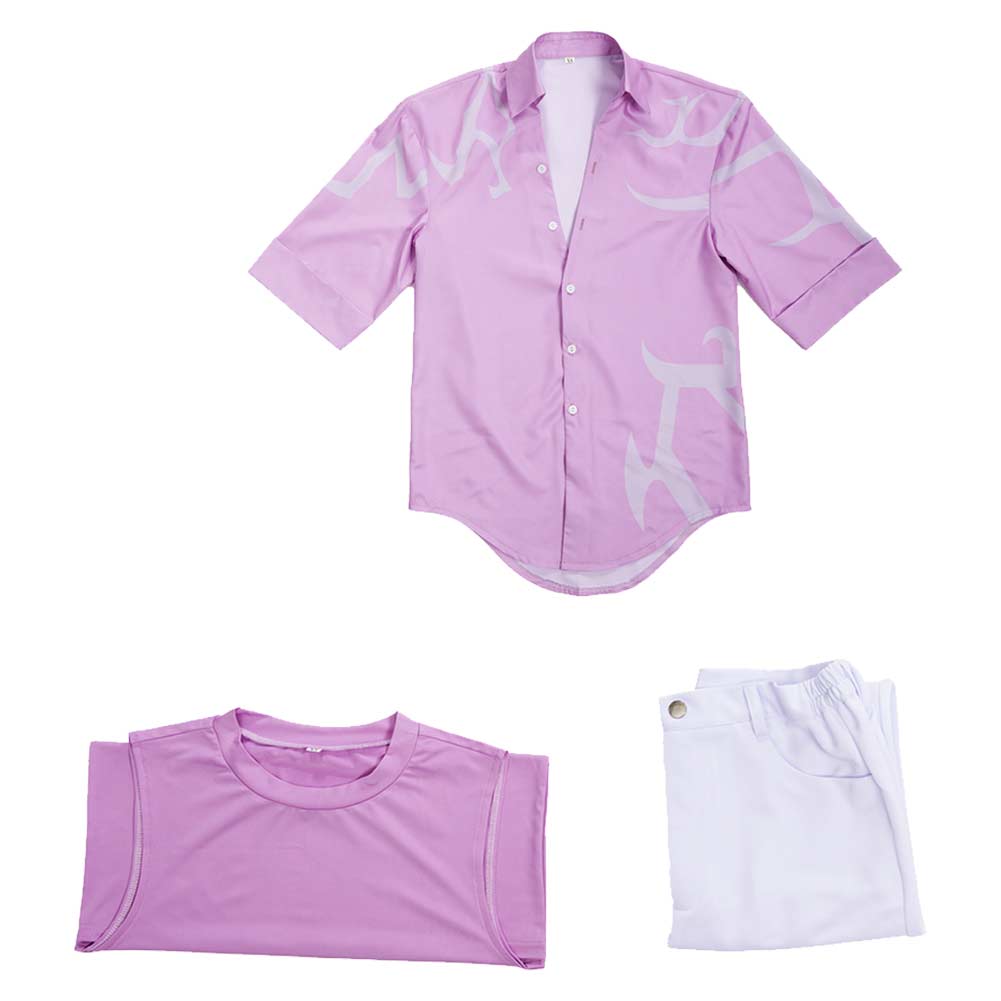 Kpop Demon Hunters Jinu Pink Shirt Pants Set Halloween Carnival Party Cosplay Costume