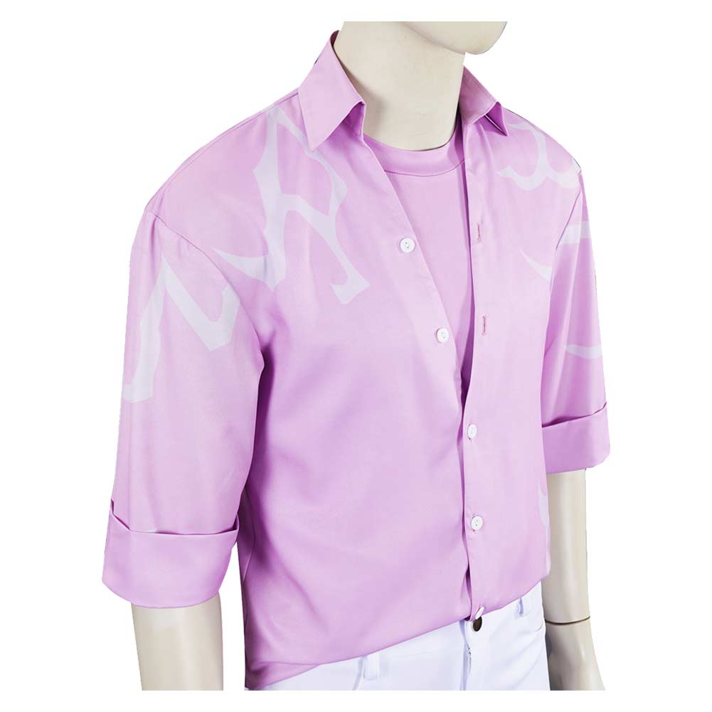 Kpop Demon Hunters Jinu Pink Shirt Pants Set Halloween Carnival Party Cosplay Costume