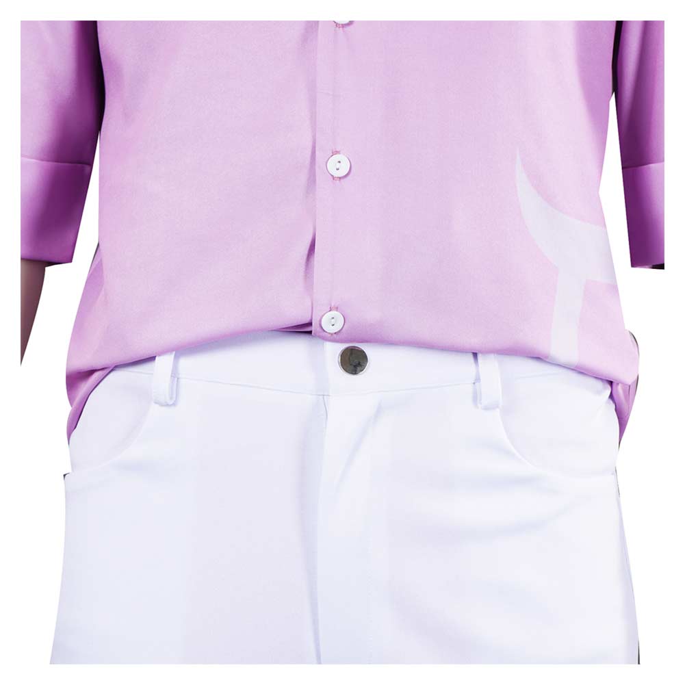 Kpop Demon Hunters Jinu Pink Shirt Pants Set Halloween Carnival Party Cosplay Costume