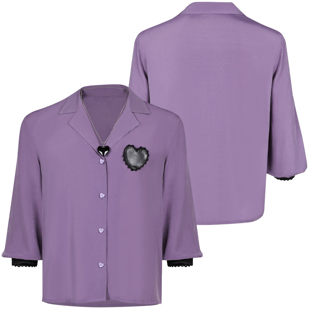 Kpop Demon Hunters Romance Purple Shirt Halloween Carnival Party Cosplay Costume