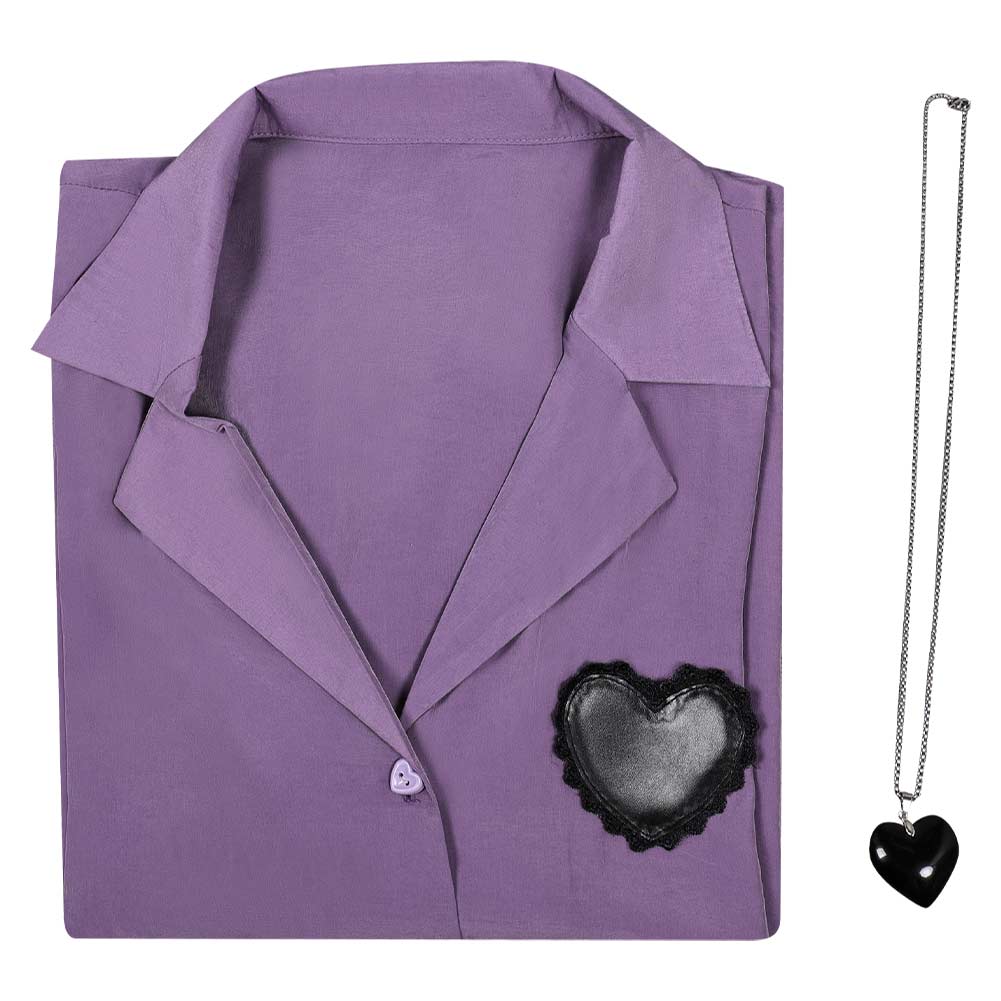 Kpop Demon Hunters Romance Purple Shirt Halloween Carnival Party Cosplay Costume