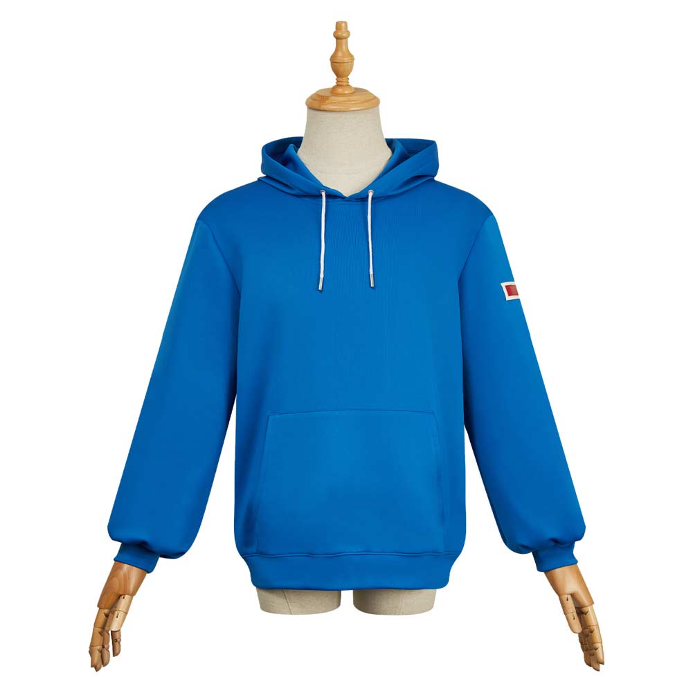 Sakamoto Days Shin Asakura Blue Hoodie Outfits Halloween Carnival Cosplay Costume