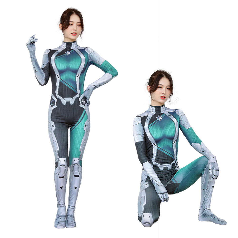 Luna Snow Women Blue Jumpsuit Outfits Halloween Carnival Cosplay Costume