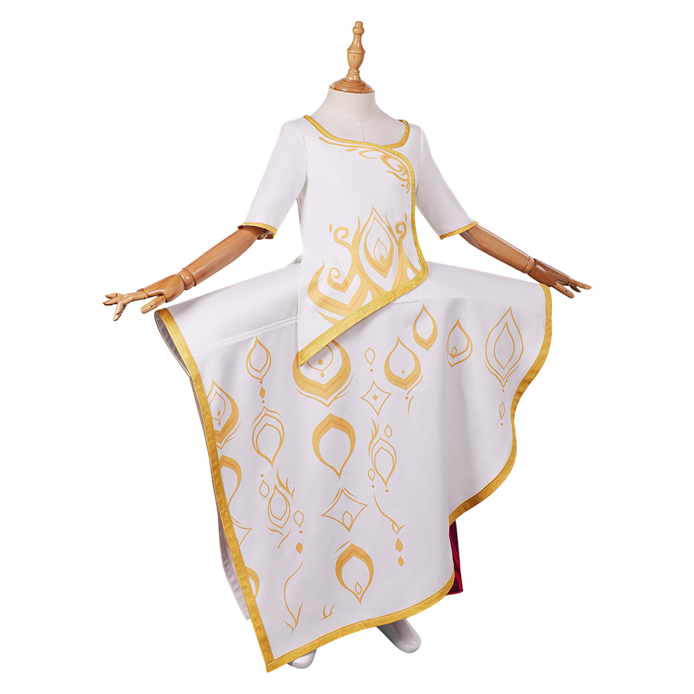 Spellbound (2024) Princess Ellian Kids Children White Dress Outfits Halloween Carnival Cosplay Costume