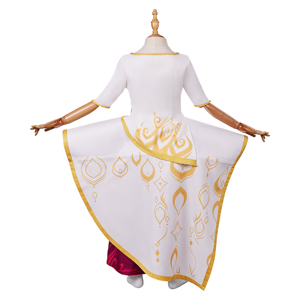 Spellbound (2024) Princess Ellian Kids Children White Dress Outfits Halloween Carnival Cosplay Costume