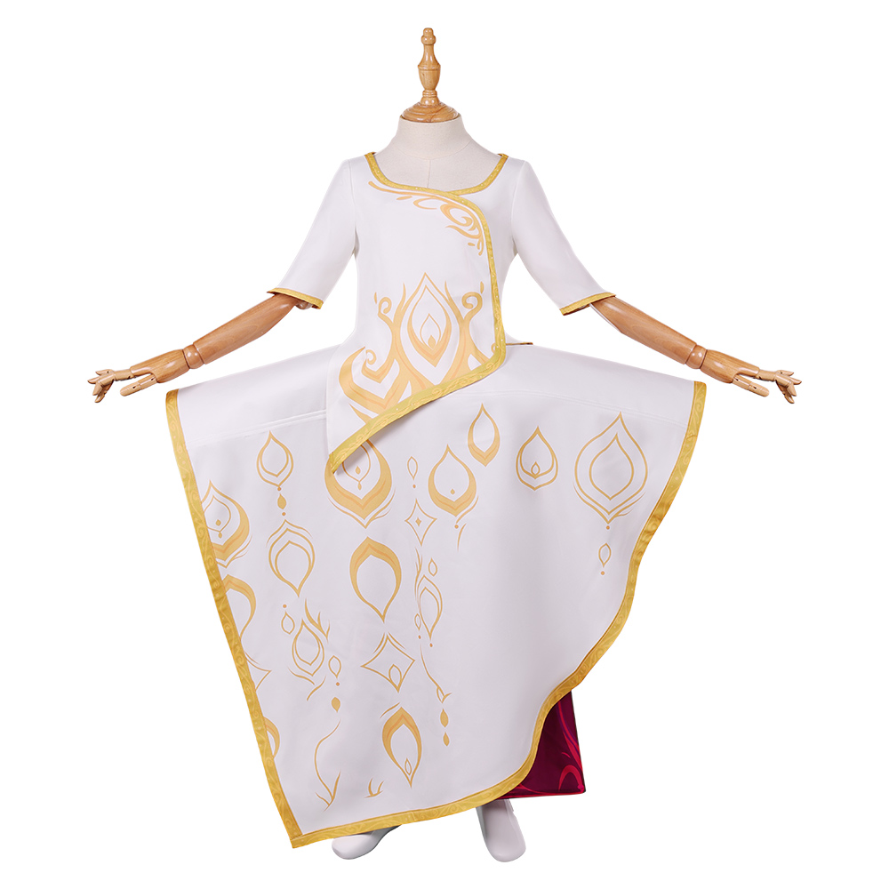 Spellbound (2024) Princess Ellian Kids Children White Dress Outfits Halloween Carnival Cosplay Costume