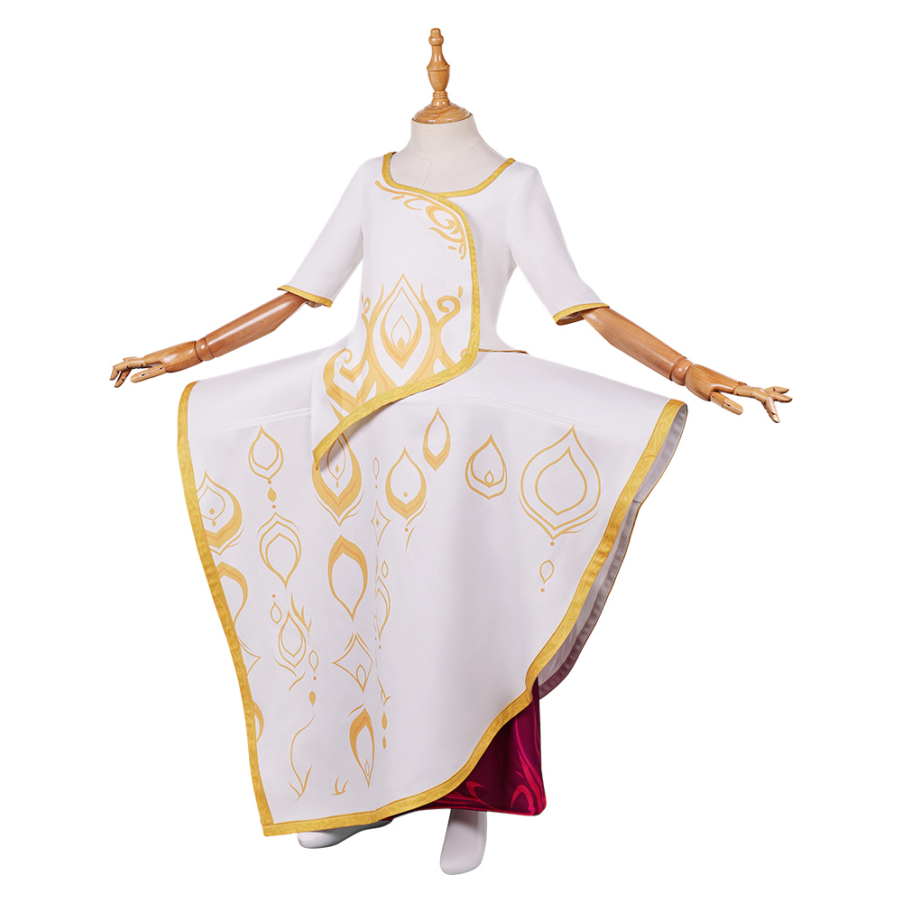 Spellbound (2024) Princess Ellian Kids Children White Dress Outfits Halloween Carnival Cosplay Costume