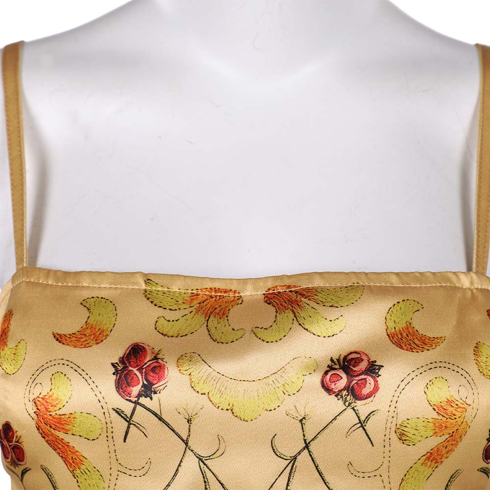 Padme Amidala Yellow Belted Top Halloween Carnival Cosplay Costume