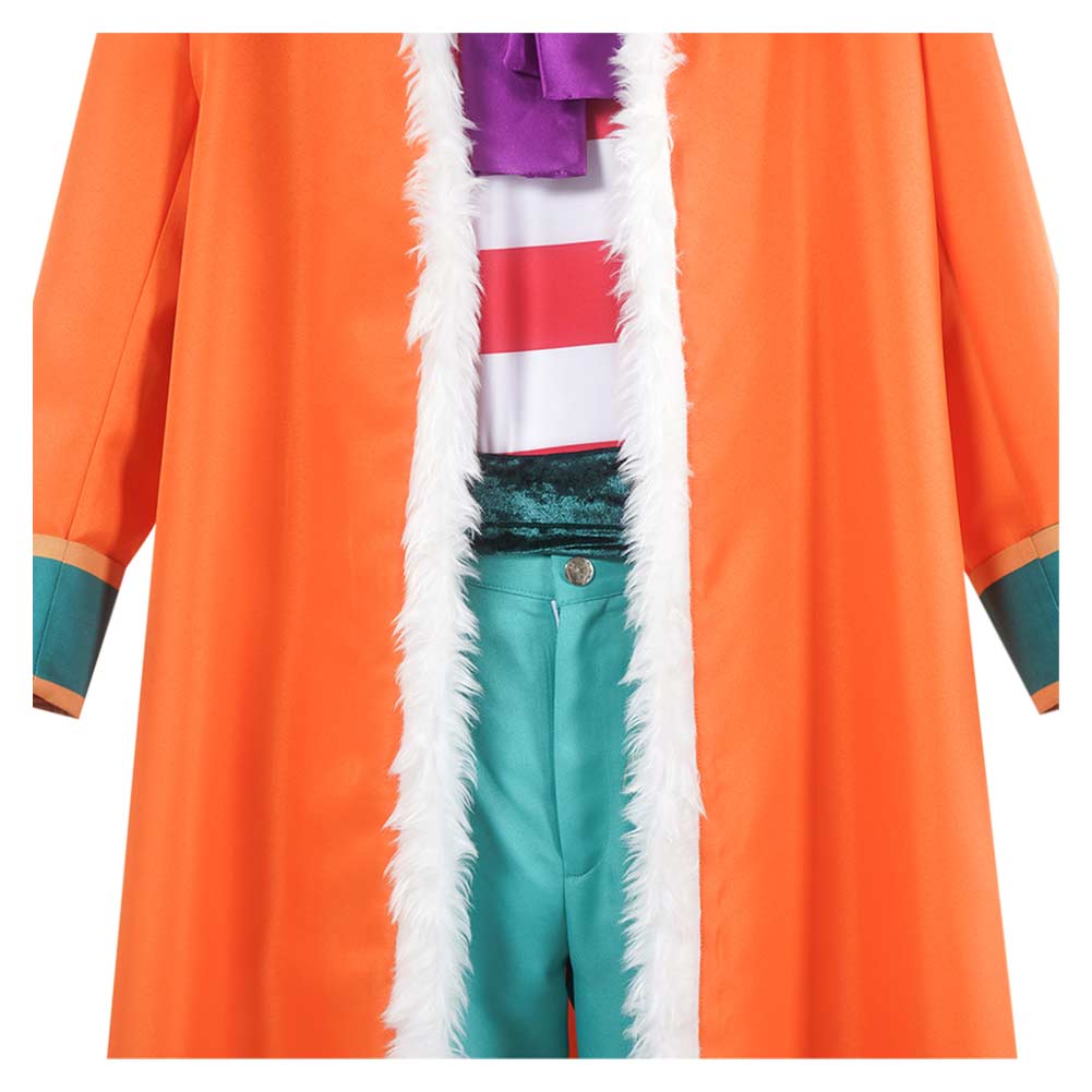 One Piece Buggy Orange Coat Outfits Halloween Carnival Cosplay Costume