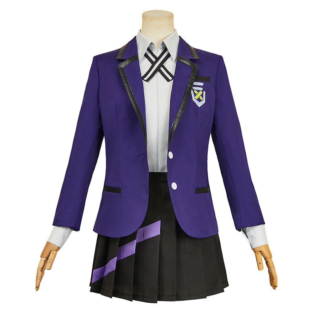 Mobile Suit Gundam (2025) Nyaan Women Purple School Uniform Skirt Outfits Halloween Cosplay Costume