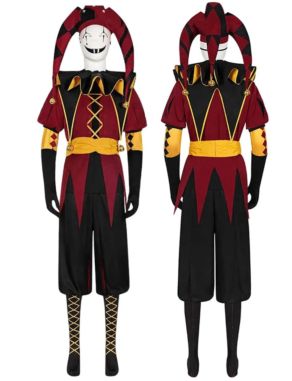 The Freak Circus Pierrot Outfit Halloween Carnival Cosplay Costume