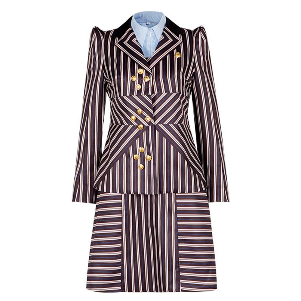 Wicked (2024) Elphaba Strip Uniform Outfits Halloween Carnival Cosplay Costume