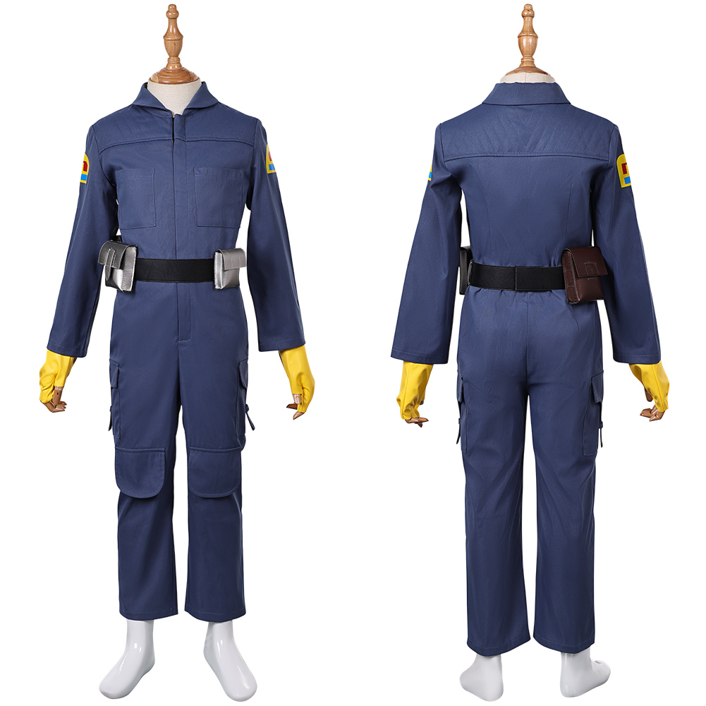 Skeleton Crew (2024) KB Kids Children Blue Jumpsuit Halloween Carnival Cosplay Costume