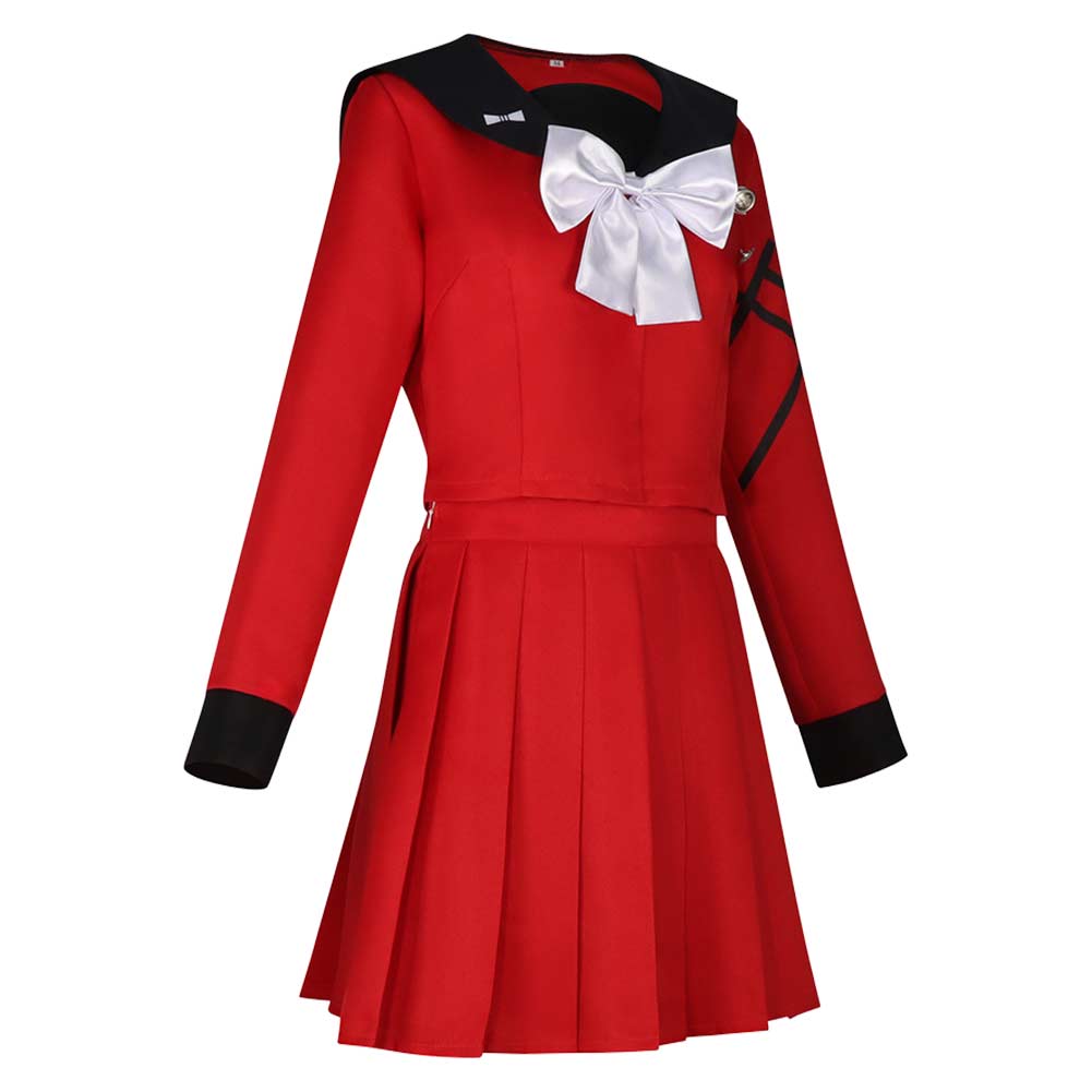The Hundred Line Tsukumo Kako Red School Uniform JK Halloween Carnival Party Cosplay Costume