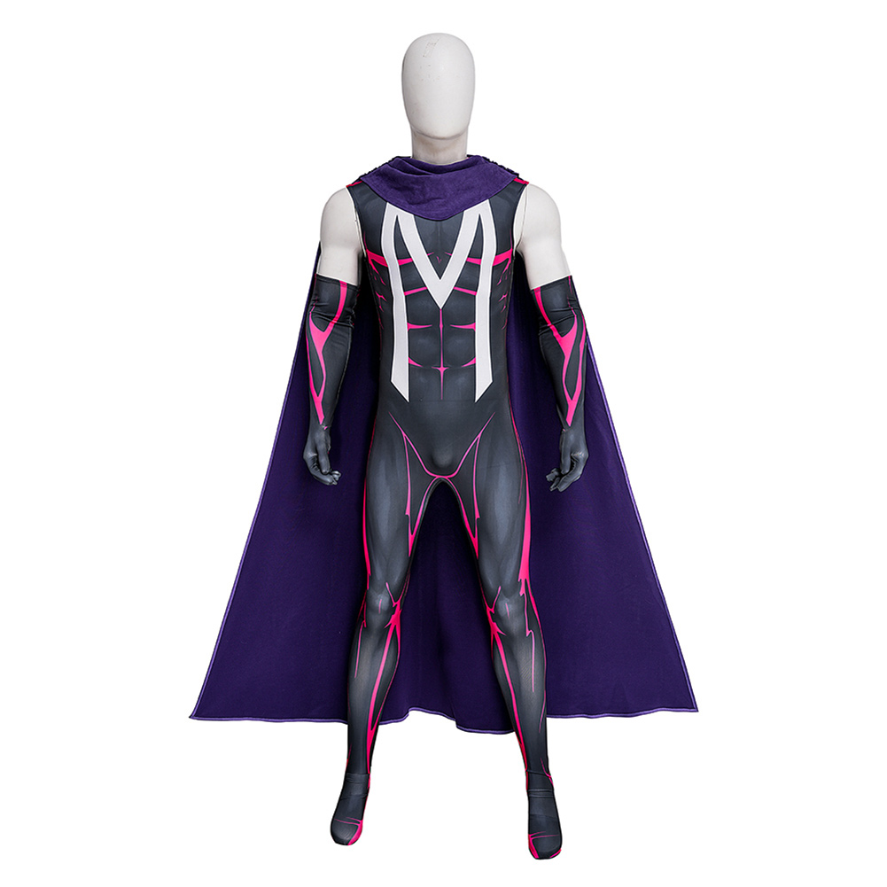 X-Men '97 Magneto Men Purple Jumpsuit Outfits Halloween Carnival Cosplay Costume