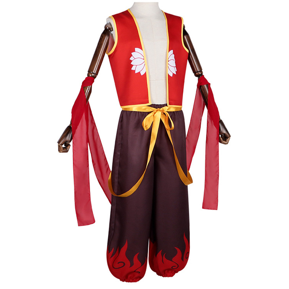Ne Zha 2 Ne Zha Kids Children Red Outfits Halloween Carnival Cosplay Costume