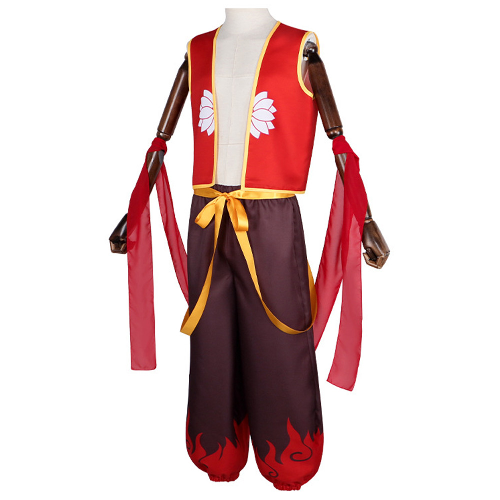 Ne Zha 2 Ne Zha Kids Children Red Outfits Halloween Carnival Cosplay Costume