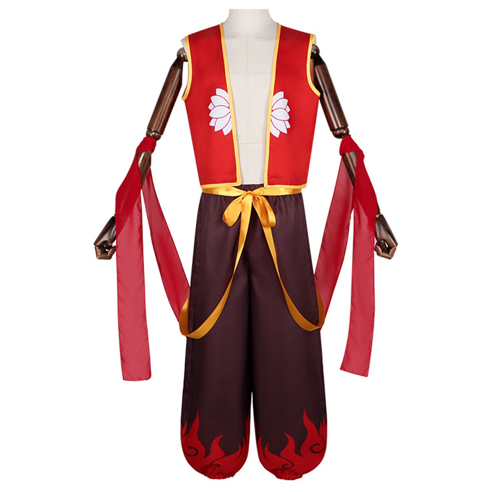 Ne Zha 2 Ne Zha Kids Children Red Outfits Halloween Carnival Cosplay Costume