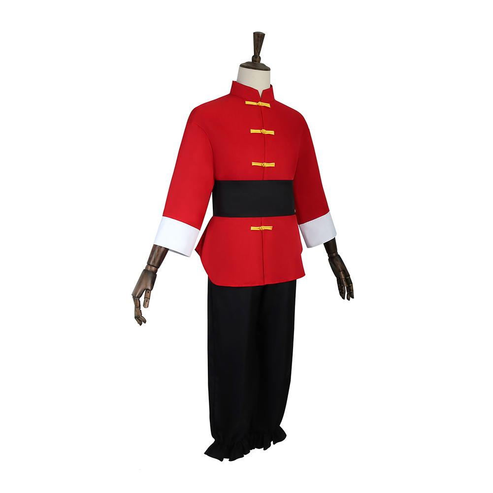 Ranma 1/2 Saotome Ranma Red Chinese Kunfu Outfits Halloween Carnival Party Cosplay Costume