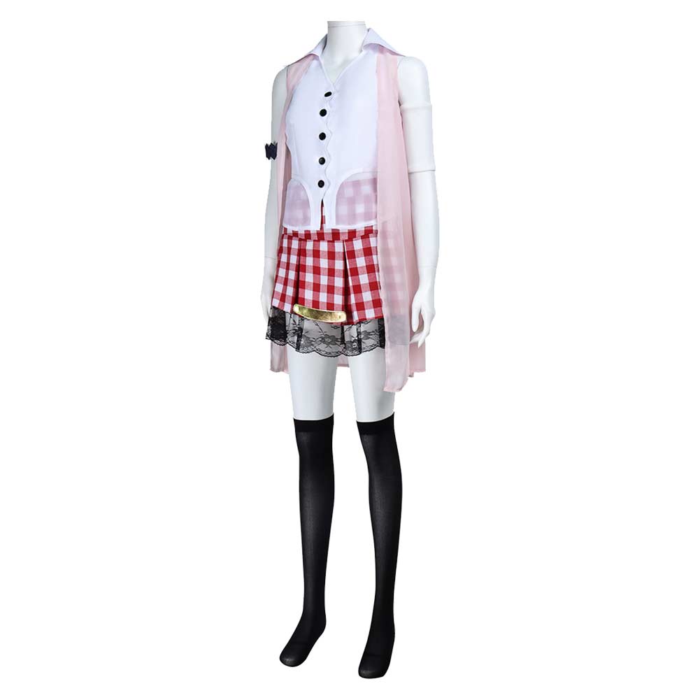 Final Fantasy Lightning Éclair Farron Pink Uniform Outfit Halloween Carnival Cosplay Costume