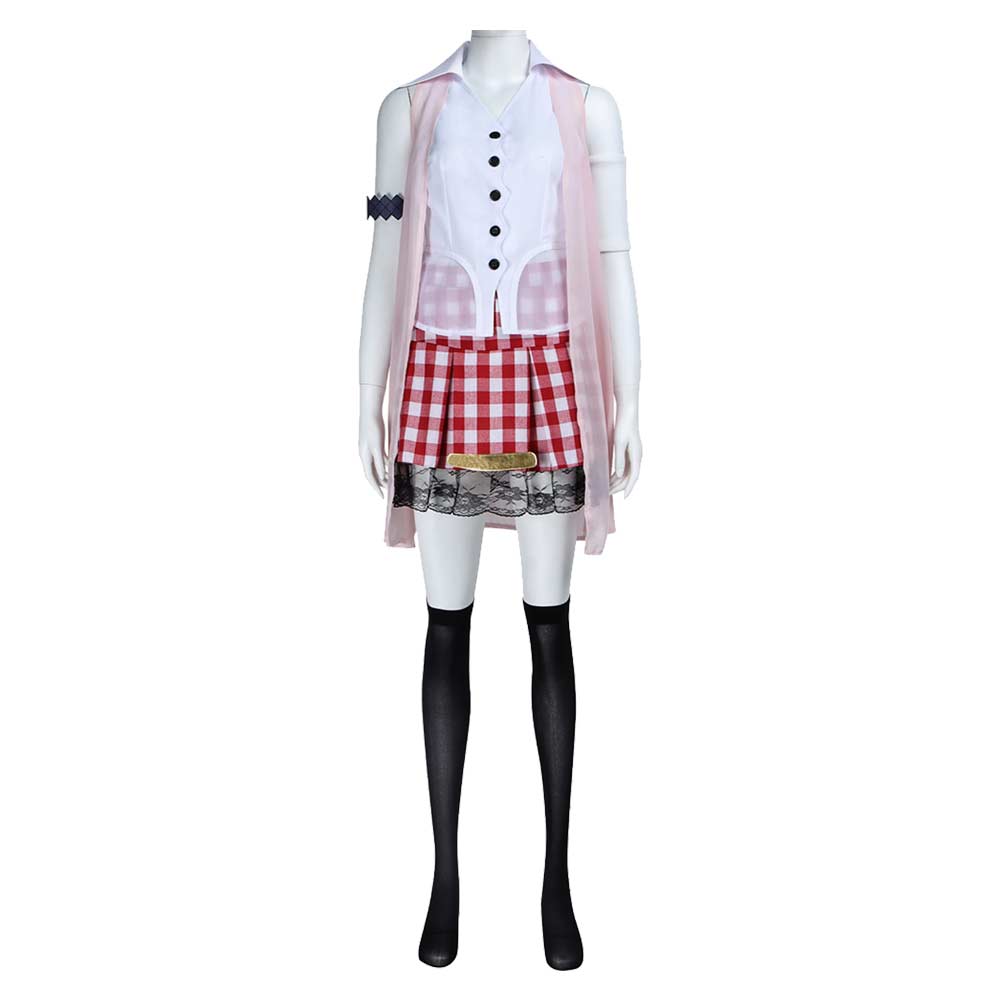 Final Fantasy Lightning Éclair Farron Pink Uniform Outfit Halloween Carnival Cosplay Costume