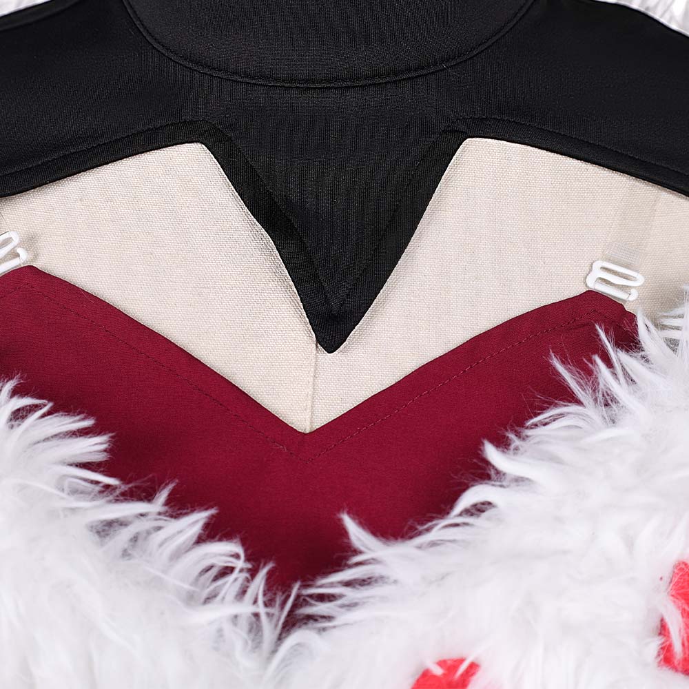 Hazbin Hotel Season 2 Velvette Black Fur Collar Dress Halloween Carnival Party Cosplay Costume