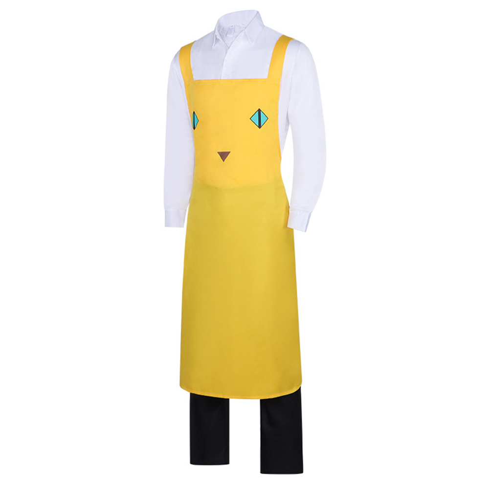 Nyaight of the Living Cat A Le Men Yellow Top Pants Apron Halloween Carnival Party Cosplay Costume