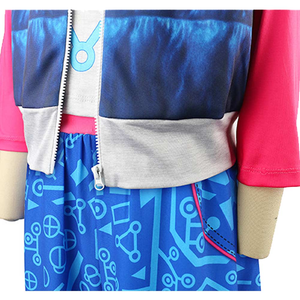 Zombies 4  Addison Well Kids Children Blue Coat Pants Set Halloween Carnival Party Cosplay Costume