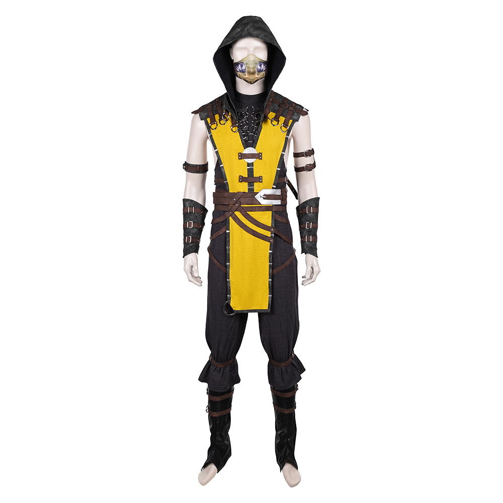 Mortal Kombat 10 Scorpion Fullset Outfits Halloween Carnival Party Cosplay Costume