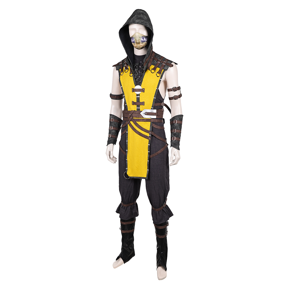 Mortal Kombat 10 Scorpion Fullset Outfits Halloween Carnival Party Cosplay Costume