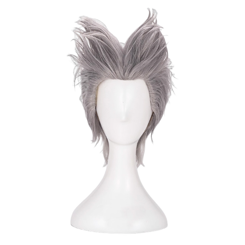 One Punch Man Garou Sliver Wig Heat Resistant Synthetic Hair Halloween Party Cosplay Accessories