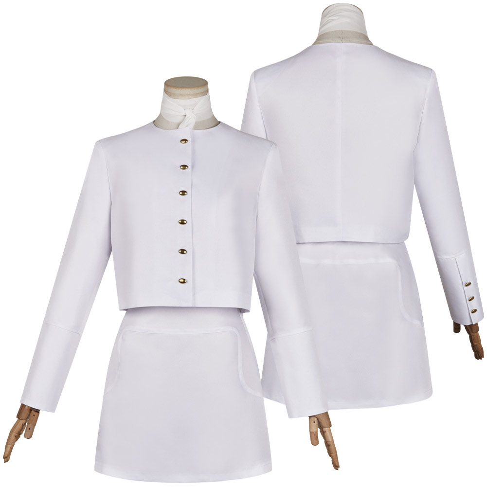 The Penguin (2024) Sofia Falcone Women White Uniform Outfits Halloween Carnival Cosplay Costume