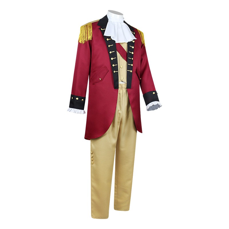 President George Washington Red Outfit Halloween Carnival Cosplay Costume